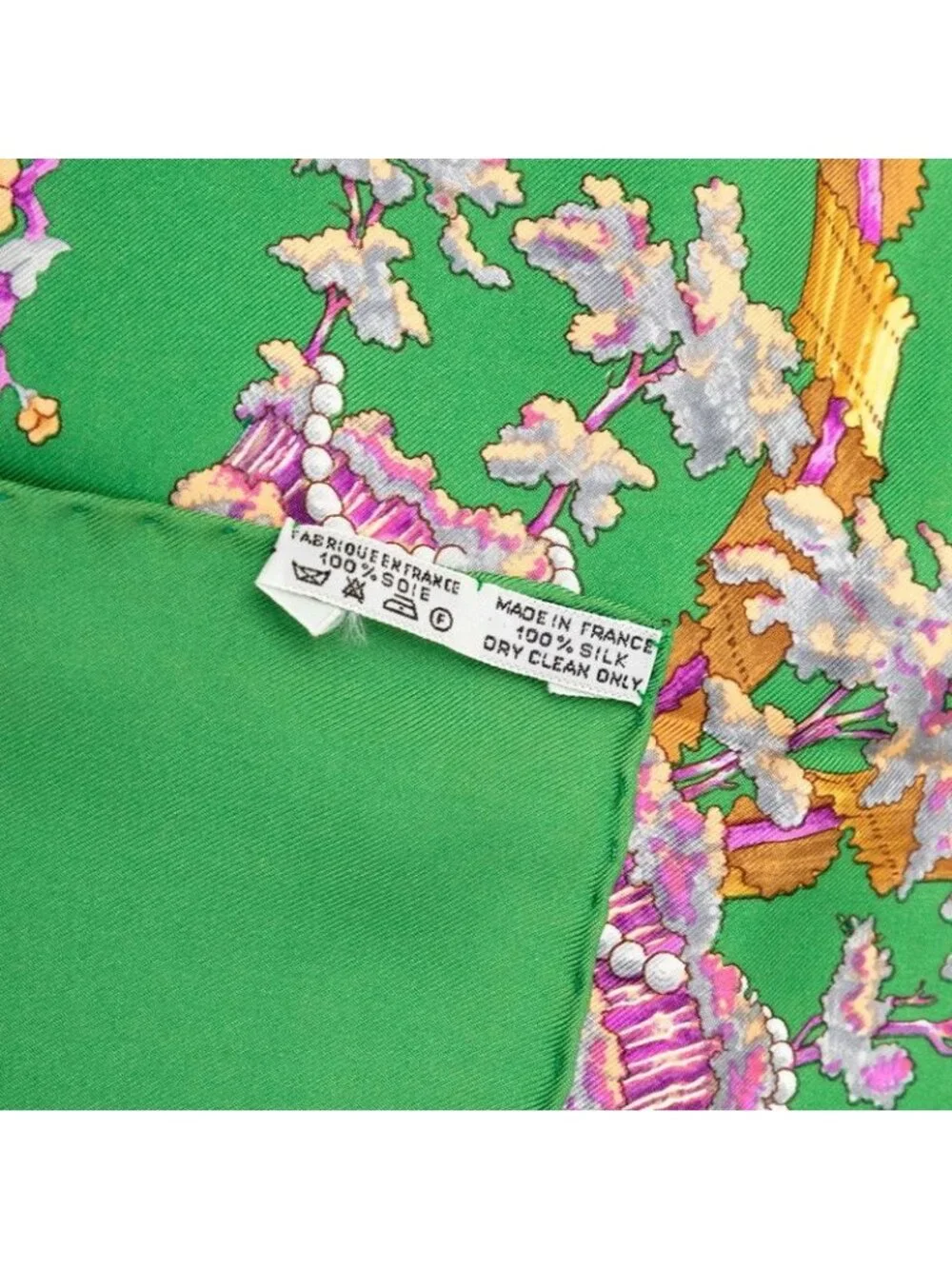 Hermes Carre 90 le Sacre du Printemps Spring Festival Scarf Green Silk